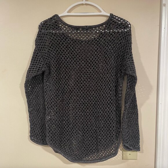 SOLD Metallic Mesh Crochet Sweater - Picture 3 of 4